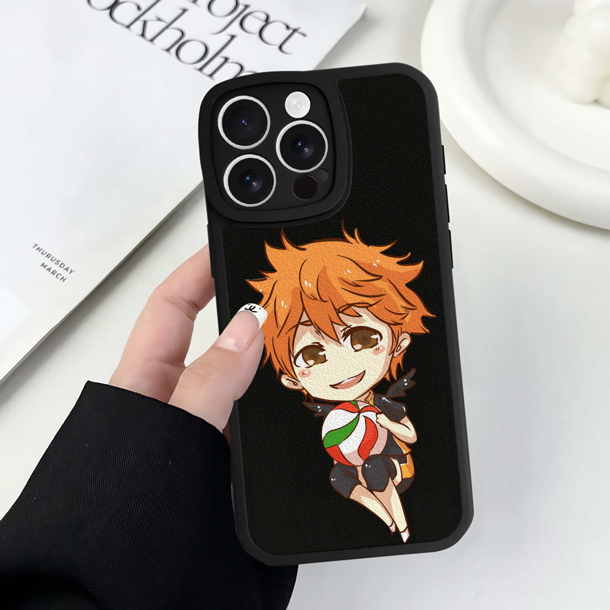 （画像用） ハイキュー!! Haikyu!! 【iPhone 16シリーズ対応】シリコンスマホケース（レザー調） 材質：シリコン